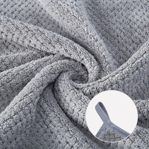 MaopaoBeauty Washcloth Set for Bathroom - Quick Drying - Ultra Soft Microfiber Absorbent Towel for Bath Fitness, Gym, Shower, Hotel, and Spa - 13x13 Inch | Set of 6, Grey