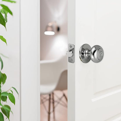 Design House 779025 Cambridge Keyed Entry Door Knob Polished Chrome