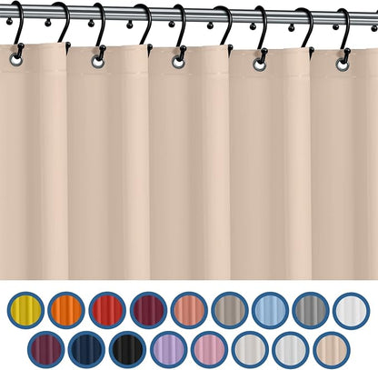 No Smell Shower Curtain Liner 72x72 Beige - PEVA Plastic Shower Curtain for Bathroom, PVC-Free Waterproof Sand Shower Liner with Metal Grommets and Magnet-Weighted Bottom Hem - Washable Liner