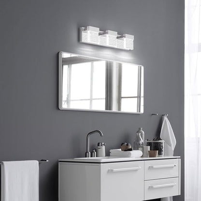 Bubble Vanity Lights, 3 Light Chrome Modern Crystal Vanity Lights for Bathroom 6000K
