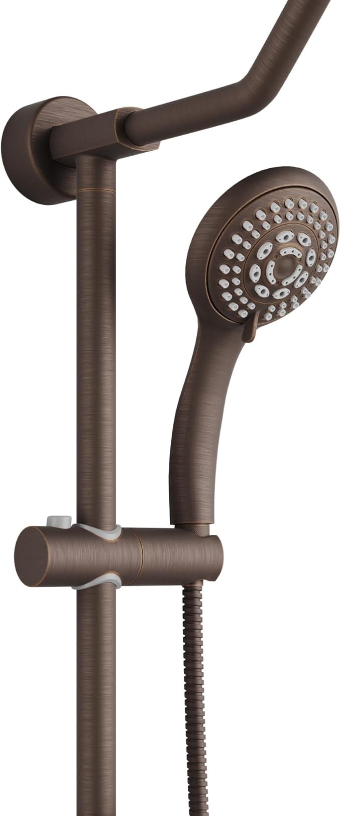 PULSE ShowerSpas Kauai III Oil-Rubbed Bronze Rain Shower Head with Handheld Spray - 1.8 GPM, 8" Showerhead, 5-Function HandShower, Adjustable Slide Bar - Shower Heads with Handheld Spray Combo
