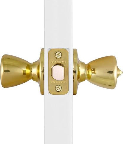 Design House 782748 Tulip Privacy Bed and Bath Door Knob Polished Brass, 1 Count (Pack of 1)