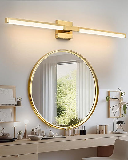 OKELI 40 Inch Bathroom Vanity Light Fixtures, Gold Modern Light Fixtures Over Mirror, 24W 5CCT Dimmable Wall Light