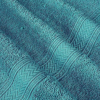 HILLFAIR 100% Cotton 24 Piece Bath Towels Set for Bathroom- Sea Green