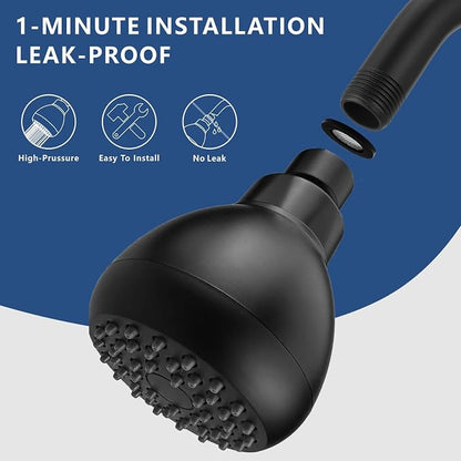 High Pressure Rain Shower Head, 3 Inch Anti-Clog Self-Cleaning Silicone Jets, 2.5 GPM with 1.8 GPM Flow Restrictor, Easy Install for Low Water Pressure, Hotel SPA Experience (Chrome)