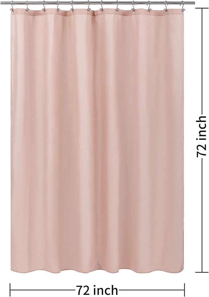 ALYVIA SPRING Waterproof Fabric Shower Curtain or Liner Blush Pink, 72x72 | 3 Magnets, Soft Cloth & Hotel Quality, Machine Washable, Light-Weight, Standard Size