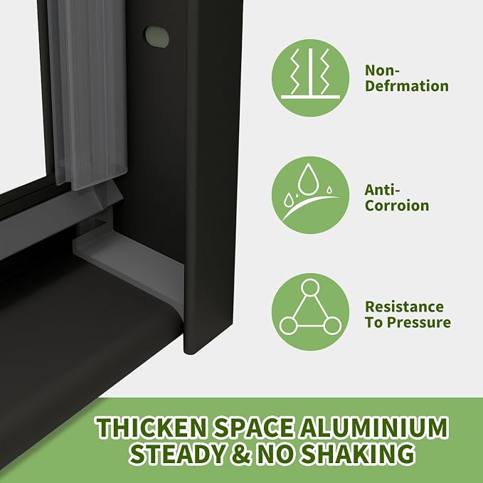 ACE DECOR Double Sliding Shower Door, 56-60" W x 70" H, Matte Black Finish | Bypass Semi-Frameless Shower Doors, 6mm Clear SGCC Tempered Glass, Easy-Clean Nano Coating&Leak-proof&Reversible Installation