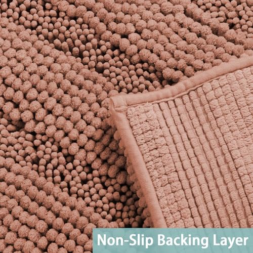 Turquoize Bathroom Runner Rug 20"x59", Soft Absorbent Chenille Bath Rug