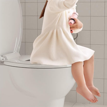 Potty Training Seat Built-In Toilet Seat, Round Toilet Seat 17 Inch with Baby Seat, 2 In 1 Soft Close Quiet No Slapping, Magnetic Absorption, Easy Installation for Bottom Fixing Toilet