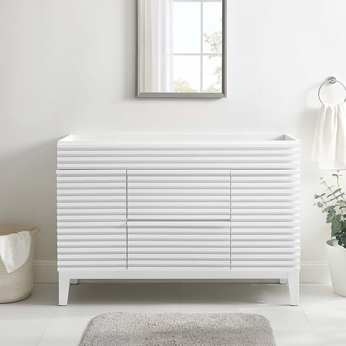 Modway Render 48" Single Sink Compatible (Not Included) Bathroom Vanity Cabinet in White