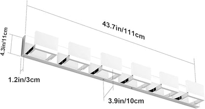 Tipace 6 Lights Dimmable LED Modern Vanity Lights for Bathroom, Chrome Bathroom Wall Light Fixtures Over Mirror (White Light 6000K)