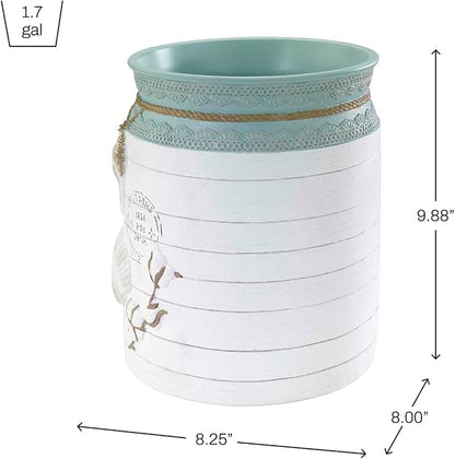 Avanti Linens - Wastebasket, Decorative Trash Can for Home or Office, Farmhouse Chic Home Decor (Farmhouse Shell Collection)