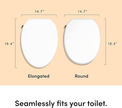 TUSHY Oasis Non-Electric Warm Water Bidet Seat (Elongated) | Self-Cleaning Dual Nozzles, Adjustable Temp & Pressure | 10-Min DIY Install, Soft-Close Lid, Sleek Design, Spa-Like Comfort, Platinum Knob
