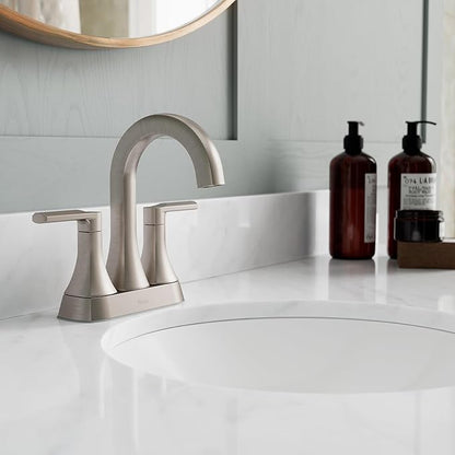 Pfister Vaneri Bathroom Sink Faucet, 4-Inch Centerset, 2-Handle, 3-Hole, NSF Certified, Spot Defense Brushed Nickel Finish, LF048VRIGS