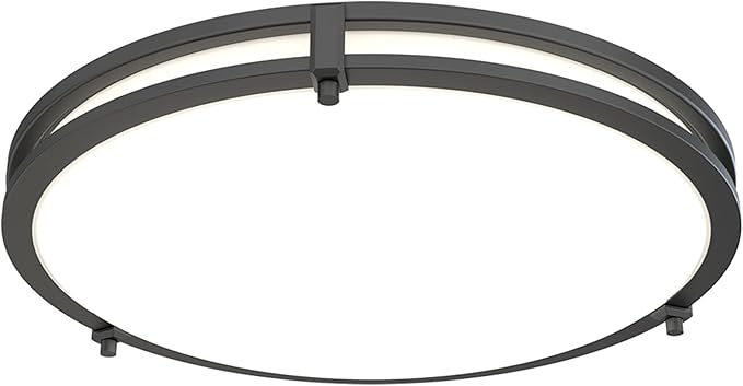 Juno Saturn Flush Mount Ceiling Light with Switchable Color Temperature (2700K-5000K), 16-Inch, Matte Black