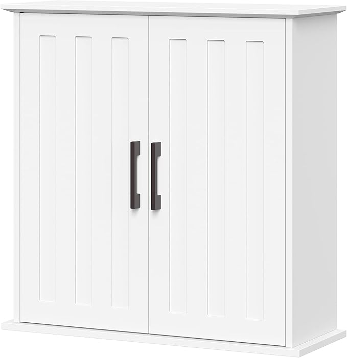 RiverRidge Monroe Two Door Wall Cabinet Over The Toilet Storage Cabinet with Soft-Close Doors - Medicine Cabinet with Adjustable Shelves