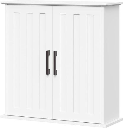 RiverRidge Monroe Two Door Wall Cabinet Over The Toilet Storage Cabinet with Soft-Close Doors - Medicine Cabinet with Adjustable Shelves