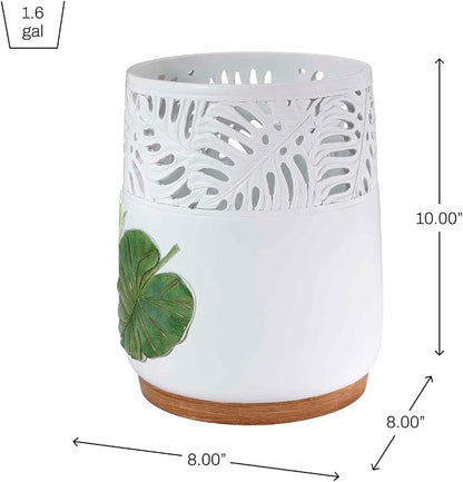 Avanti Linens - Waste Basket, Decorative Trash Can, Palm Tree Leaves Inspired Home Decor (Viva Palm Collection)