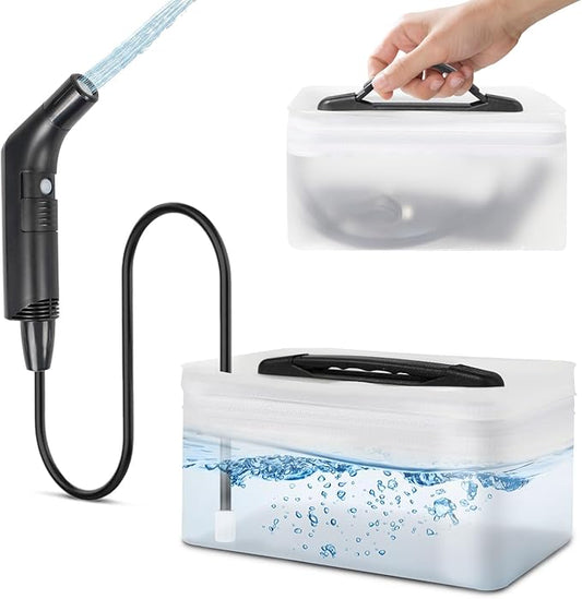 Portable Travel Electric Bidet Sprayer, Jamini Rechargeable Handheld Bidet Kit for Personal Cleaning, 2.3L Water Tank with Dual Pressure Settings for Baby Care, Postpartum, Camping HDDSC-01