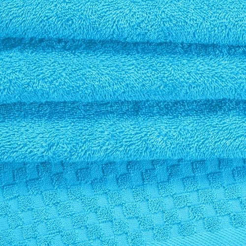 MyOwn Ultra Soft 3 Pack Cotton Towel Set, Contains a Bath Towels 28x55 inch, a Hand Towels 16x24 inch & a Wash Coths 12x12 inch, Ideal Everyday use, Compact & Lightweight - Turquoise Blue