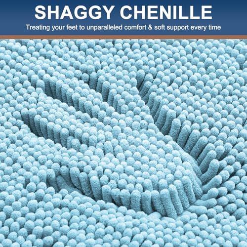 Smiry Bathroom Rugs 40X32, Luxury Chenille Extra Soft Absorbent Bath Mat