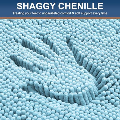Smiry Bathroom Rugs 40X32, Luxury Chenille Extra Soft Absorbent Bath Mat