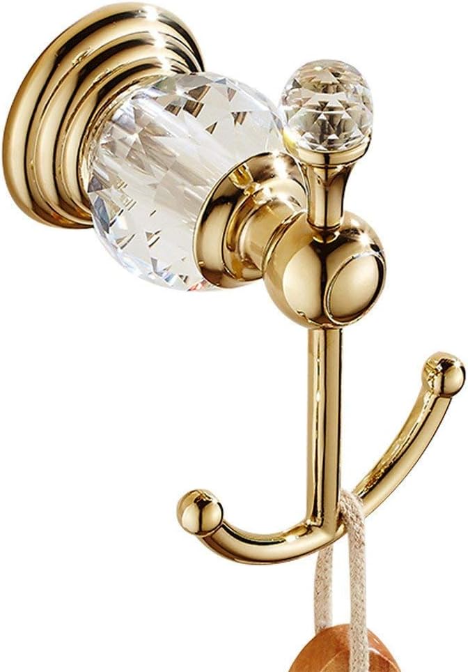 WINCASE Gold Bathroom Accessories, Adjustable Crystal Towel Bar Set, Golden Hardware Set Hand Towel Ring Racks Paper Holder Hook Wall Mounted