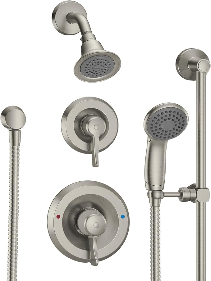 Moen Commercial Classic Posi Temp Shower System with Handheld for Bathroom, Valve Required, Brushed Nickel Finish, T8342EP15CBN