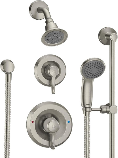 Moen Commercial Classic Posi Temp Shower System with Handheld for Bathroom, Valve Required, Brushed Nickel Finish, T8342EP15CBN