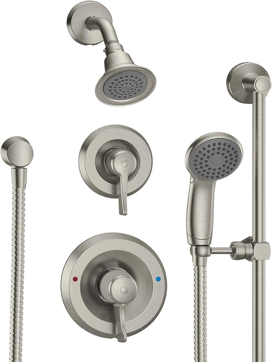 Moen Commercial Classic Posi Temp Shower System with Handheld for Bathroom, Valve Required, Brushed Nickel Finish, T8342EP15CBN