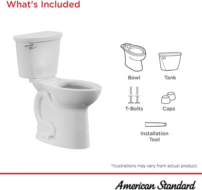 American Standard 215TA104.020 Cadet PRO Two-Piece Toilet, Seat not Included, Extra Tall Height, Left-Hand Trip Lever, 12-Inch Rough, Elongated Front, White, 1.28 GPF (Pack of 2)