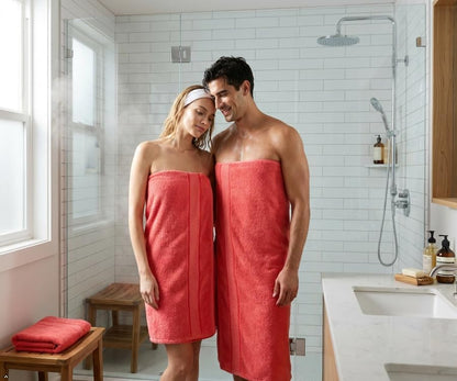 6 Piece Bath Towel Set, 2 Bath, 2 Hand, 2 Washcloths, Coral