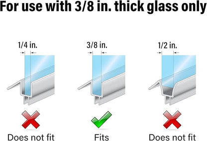 Prime-Line M 6258 Frameless Shower Door Bottom Seal for 3/8 in. Thick Glass Doors – Stop Shower Leaks and Create a Water Barrier, 36 in., Clear Vinyl (Single Pack) (Pack of 2)