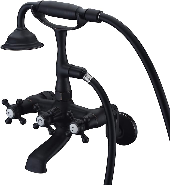 Sumerain Clawfoot Tub Faucet Bronze,Wall Mount Tub Filler in Oil Rubbed Bronze Finish