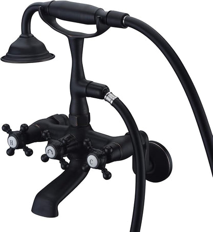 Sumerain Clawfoot Tub Faucet Bronze,Wall Mount Tub Filler in Oil Rubbed Bronze Finish