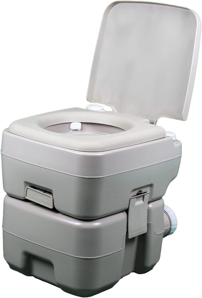 Reliance Products Flush-N-GO | 1020T Portable Flushing Toilet | Black/Grey/White | 2.5 Gallon Water Tank | 325 Pound Capacity, 16.5" L x 16" W x 17" H (9210-20)