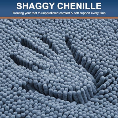 Smiry Bathroom Rugs 96X24, Luxury Chenille Extra Soft Absorbent Bath Mat