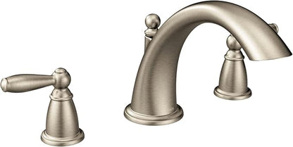 Moen Brantford Brushed Nickel Two-Handle Deck Mount Roman Tub Faucet Trim Kit, Valve Required, T933BN