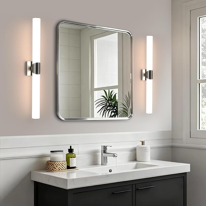 30" Brushed Nickel Bathroom Vanity Lights, Wall Lighting Fixtures | Modern Wall Light for Bathroom Bedroom Living Room Hallway