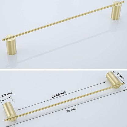 RANDOM Brushed Gold Towel Bar Rack Holder 24 inch Hand Towel Holder for Bathroom Kitchen Hardware Accessories Wall Mount 96068-2-24BG