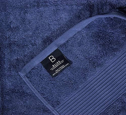 Luxury Oversized Bath Towels | 650 GSM, 34" x 56" | Hotel Quality, Soft & Highly Absorbent | Quick Dry, Thick, Combed Cotton Bathroom Towels | Denim - 4 Pack