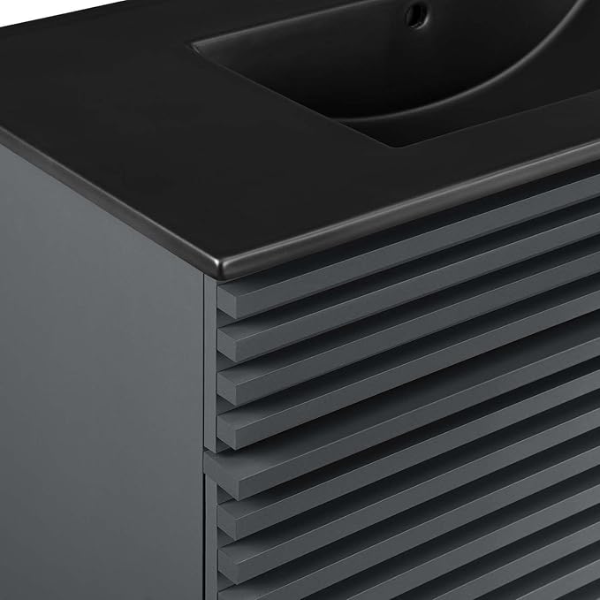 Modway Render 36" Bathroom Vanity in Gray Black