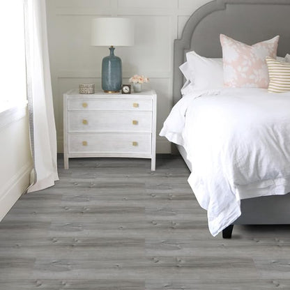 Peel and Stick Floor Tile, 40-Pack 60 Sq.Ft, Natural Grey Wood Grain Look | Self Adhesive and Waterproof for Transfer Bathroom, Kitchen, Living Room, Bedroom(36x6inch)
