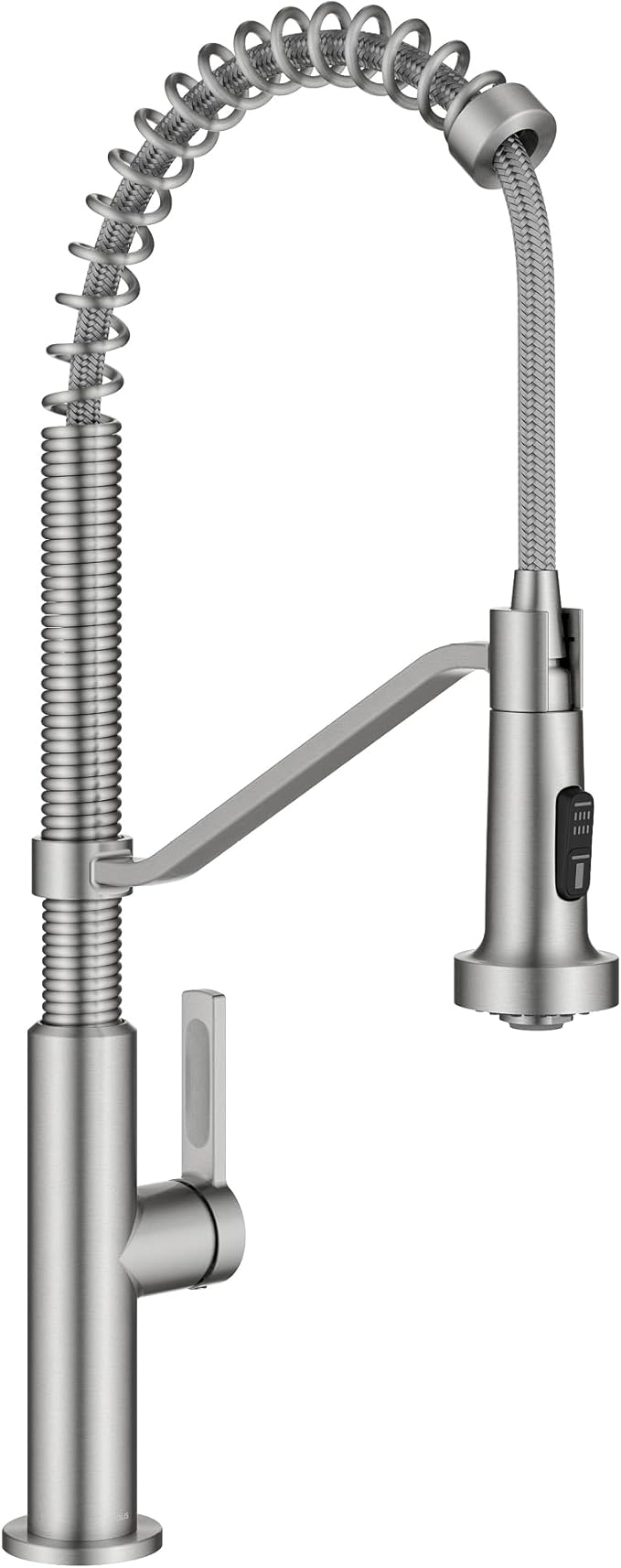 KRAUS Oletto Commercial Style 2-Function Single Handle Pull Down Kitchen Faucet in Spot-Free Stainless Steel, KPF-2643SFS