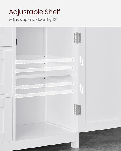 VASAGLE Floor Storage Cabinet, Freestanding Storage Unit with 3 Drawers, Adjustable Shelf, 11.8 x 23.6 x 31.5 Inches, for Living Room, Bathroom, Entryway, White UBBC542P31V2