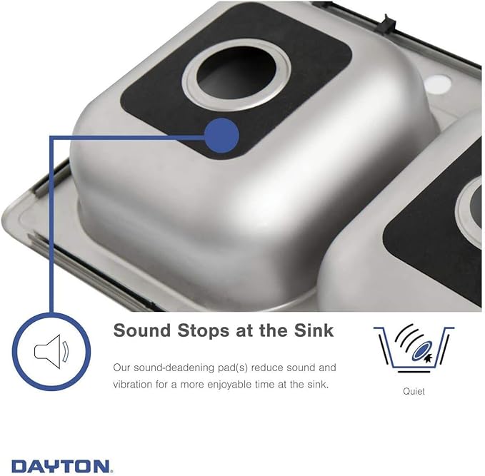 Dayton DD233223 Equal Double Bowl Drop-in Stainless Steel Sink