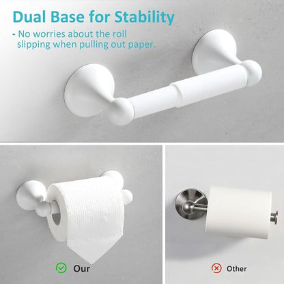 BGL Bathroom Accessories Set, White Paint Expandable Towel Bar 4-Piece Bathroom Accessory Set Wall Mounted Towel Ring Robe Hook Toilet Paper Holder Towel Holder