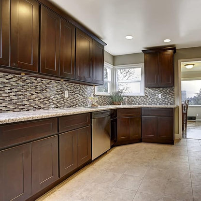 Brookings Shaker Fully Assembled Wall Kitchen Cabinet W936, 9 W x 12 D x 36 H, Brown, Solid Wood, Design House, 586495