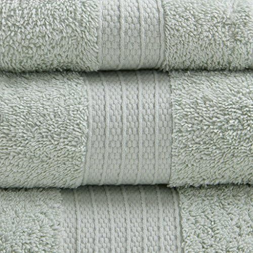 Madison Park Organic Cotton Bath Towel Set Absorbent, 6 Piece, Seafoam