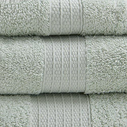 Madison Park Organic Cotton Bath Towel Set Absorbent, 6 Piece, Seafoam